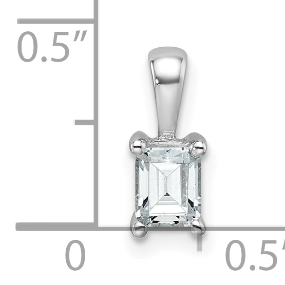 14k White Gold 1/2 Ct. Certified Lab Grown Diamond VS/SI+ G+ Emerald Four Prong Pendant
