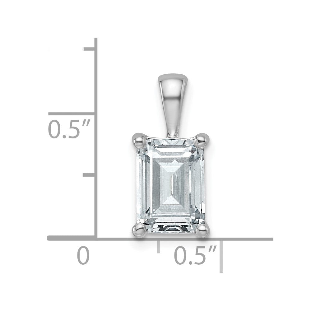 14k White Gold 2 1/2 Ct. Lab Grown Diamond VS/SI+ G+ Emerald Four Prong Pendant