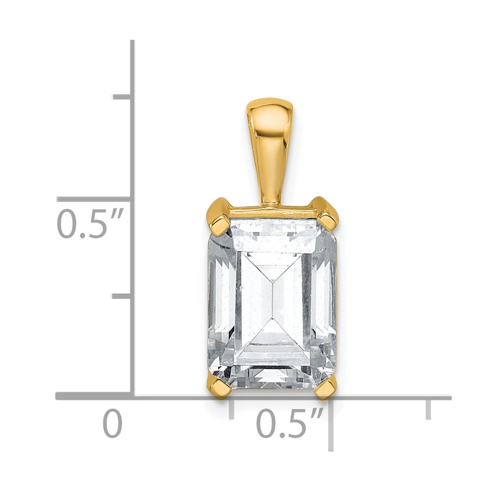 14k Yellow Gold 4 Ct. Certified Lab Grown Diamond VS/SI+ G+ Emerald Four Prong Pendant