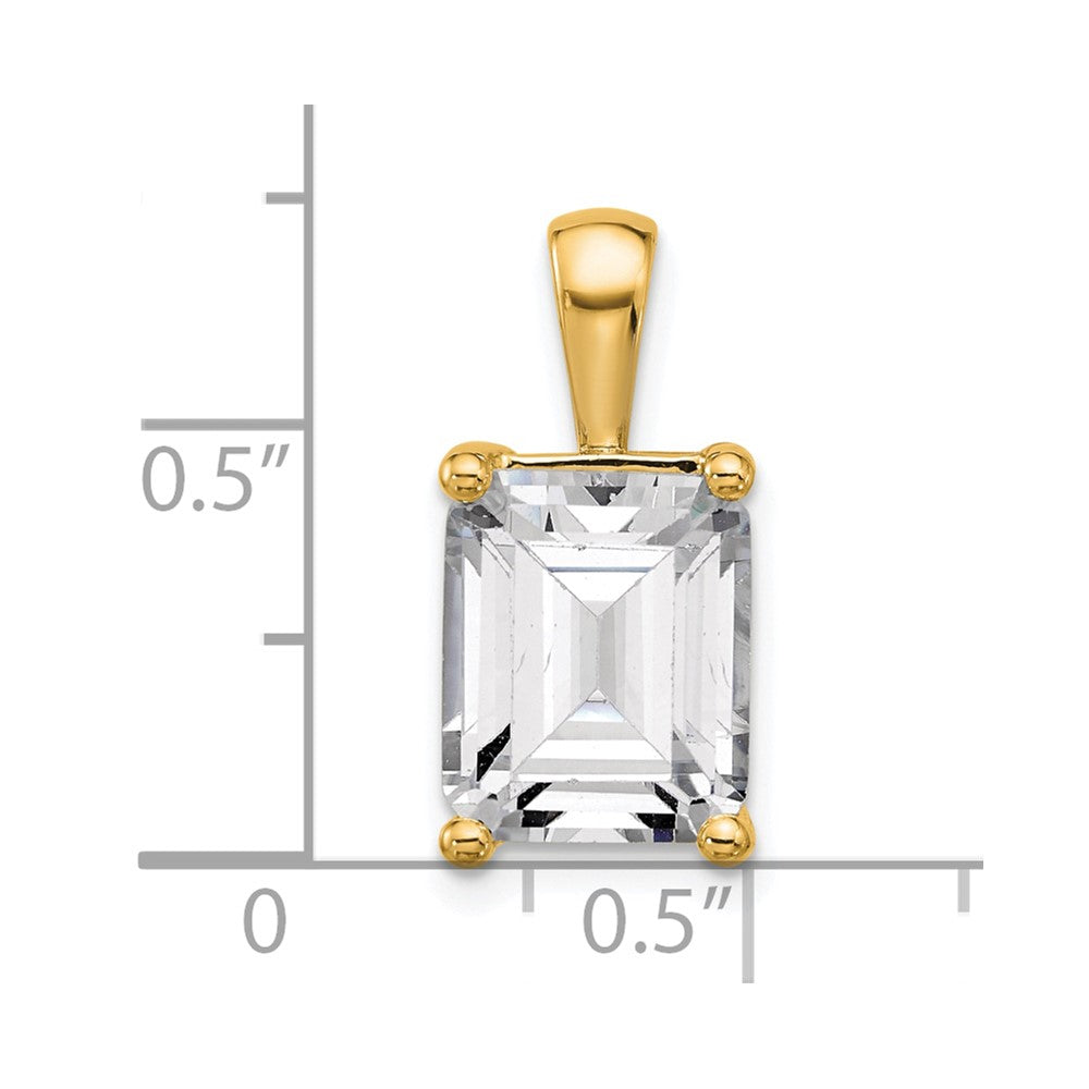 14k Yellow Gold 5 Ct. Lab Grown Diamond VS/SI+ G+ Emerald Four Prong Pendant