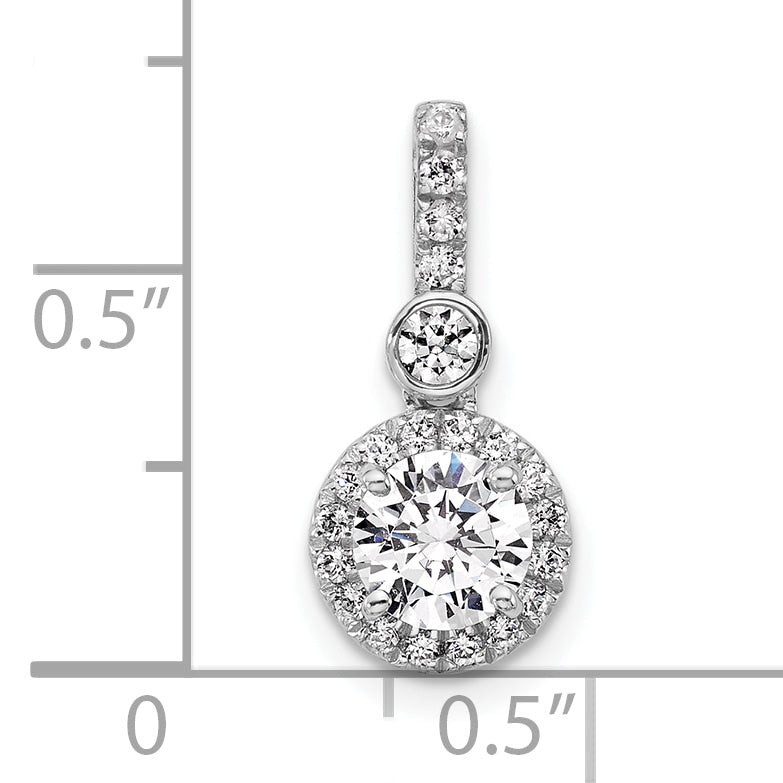 14k White Gold 14kw Lab Grown Diamond 0.75ctw Round VS+ F+ Pendant