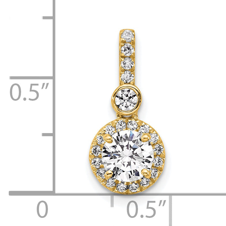 14k Yellow Gold 14ky Certified Lab Grown Diamond 0.75ctw Round VS DEF Pendant