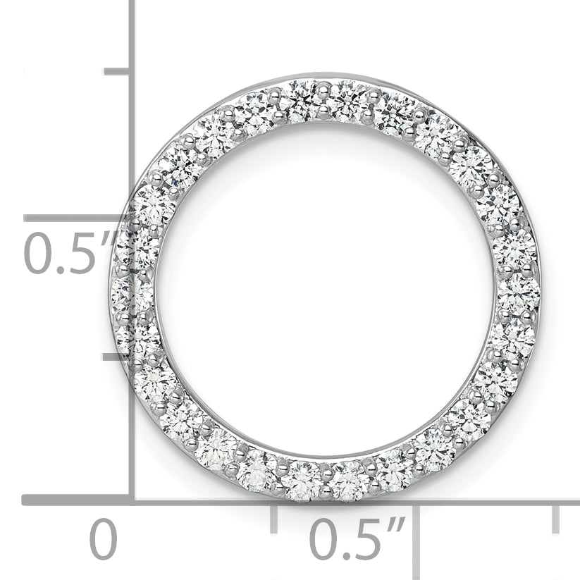 14k White Gold 14k White Gold 1 carat Lab Grown Diamond VS+ F+ Circle Chain Slide Pendant