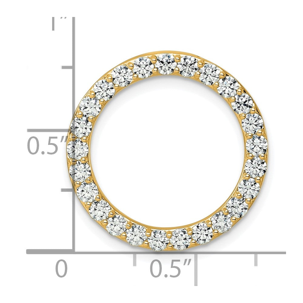 14k Yellow Gold 1 1/2 Ct. Lab Grown Diamond VS/SI+ G+ Circle Chain Slide Pendant