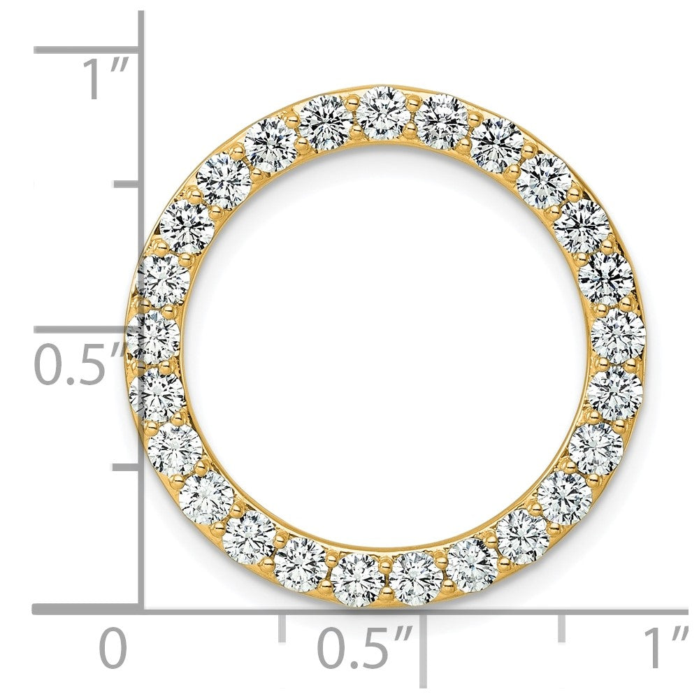 14k Yellow Gold 2 Ct. Lab Grown Diamond VS/SI+ G+ Circle Chain Slide Pendant