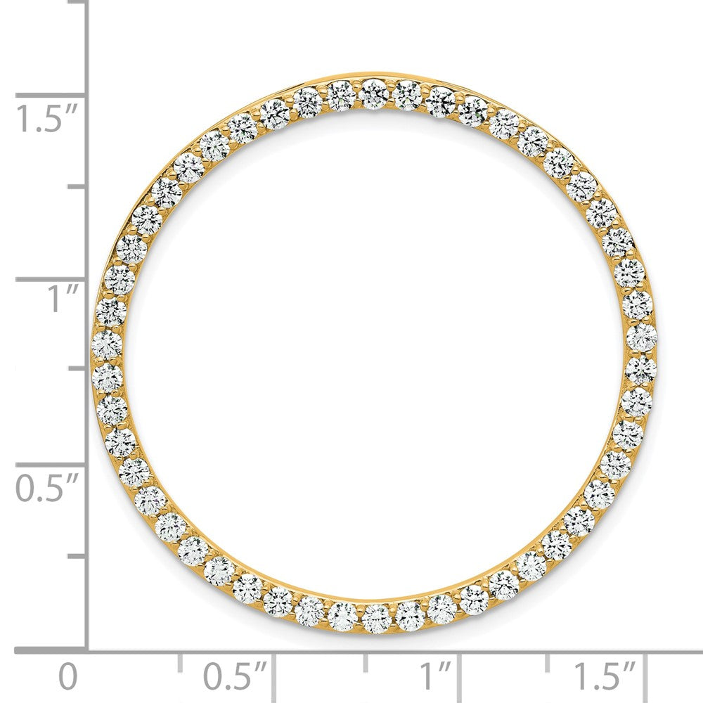 14k Yellow Gold 2 Ct. Lab Grown Diamond VS/SI+ G+ Circle Chain Slide Pendant