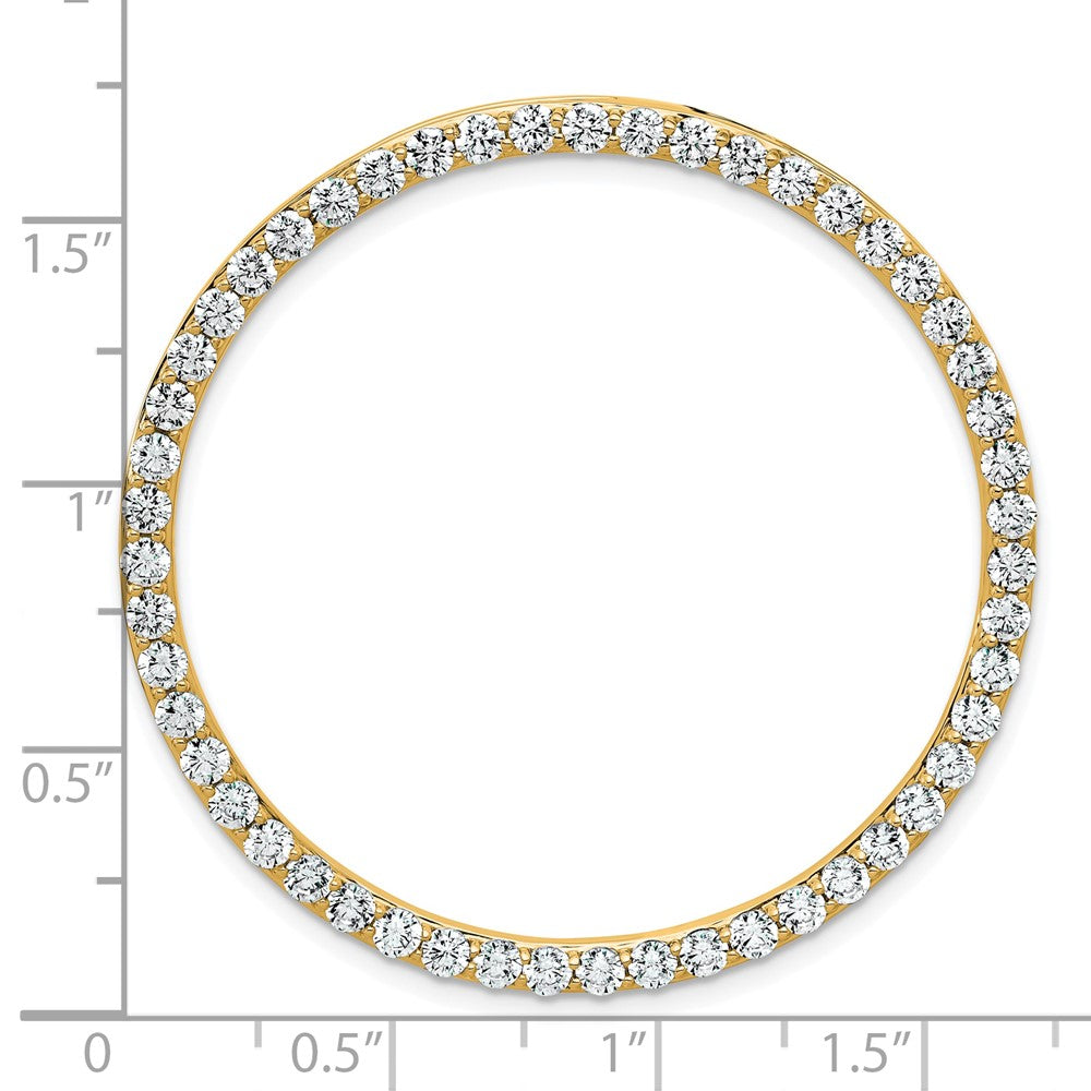 14k Yellow Gold 14k 3 carat Lab Grown Diamond VS+ F+ Circle Chain Slide Pendant