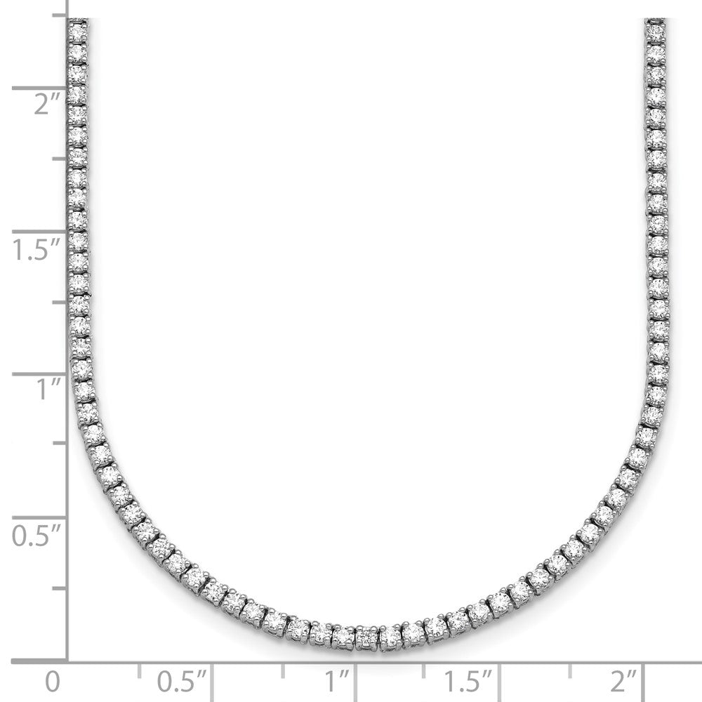 14K White Gold 5 1/2 Carat Lab Grown Diamond Vs+ F+ Complete Round 22 Inch Straight Tennis Necklace