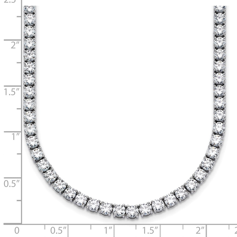 14k White Gold 18 Ct. Lab Grown Diamond VS/SI+ G+ Round 18 inch Straight Tennis Necklace