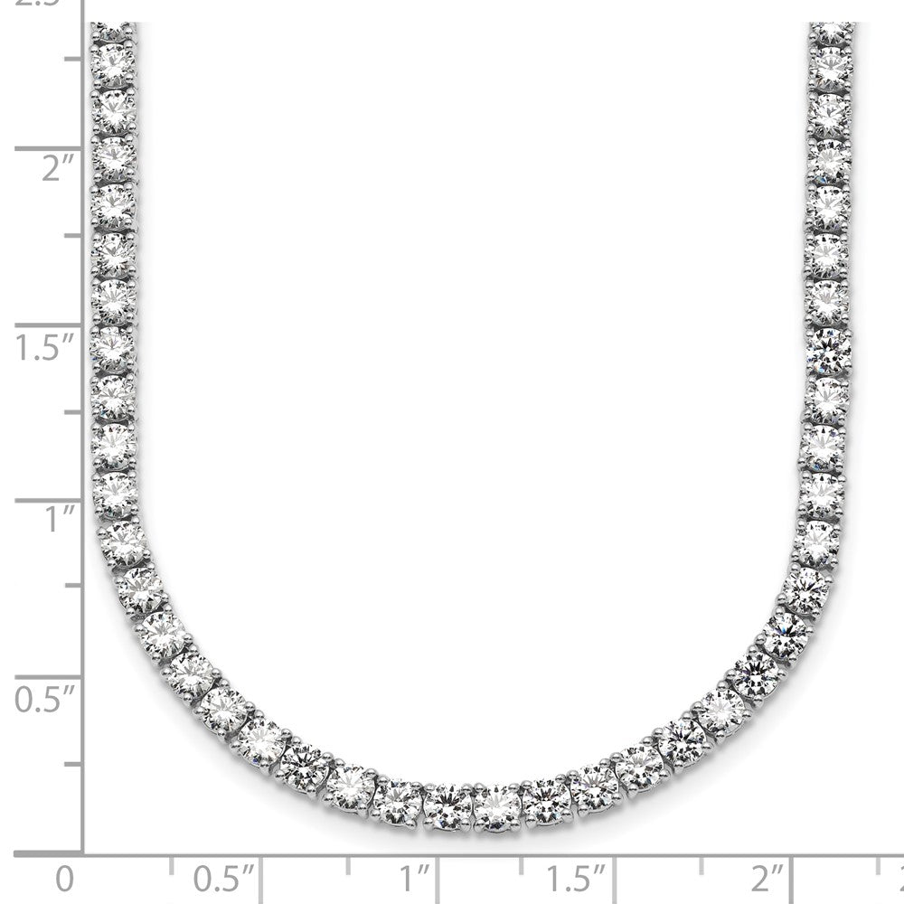14k White Gold 23 3/8 Ct. Lab Grown Diamond VS/SI+ G+ Round 18 inch Straight Tennis Necklace
