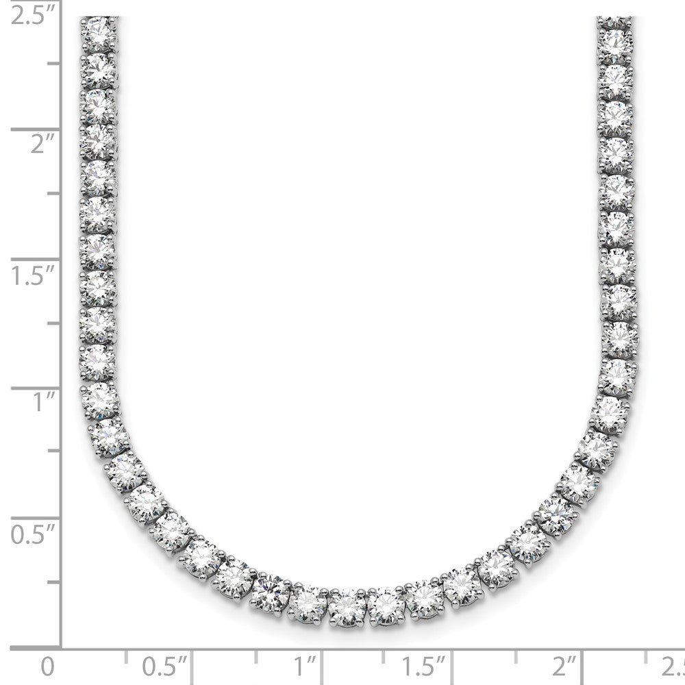 14K White Gold 36 Carat Lab Grown Diamond Vs+ F+ Complete Round 24 Inch Straight Tennis Necklace
