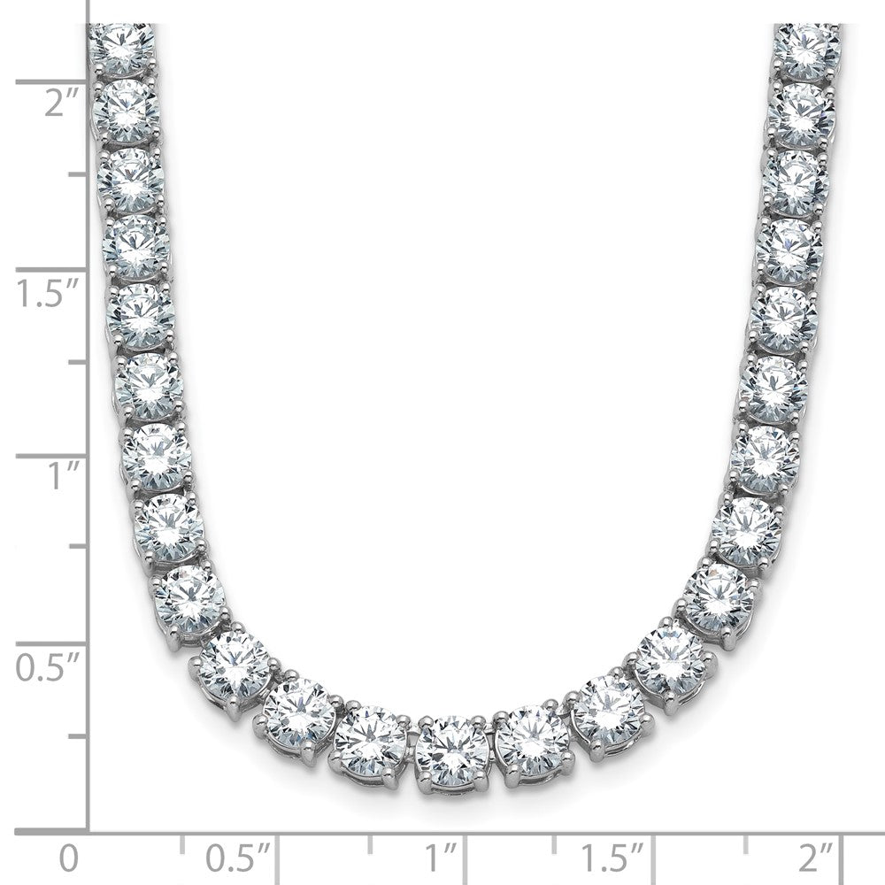 14k White Gold 38 1/10 Ct. Lab Grown Diamond VS/SI+ G+ Round 20 inch Straight Tennis Necklace