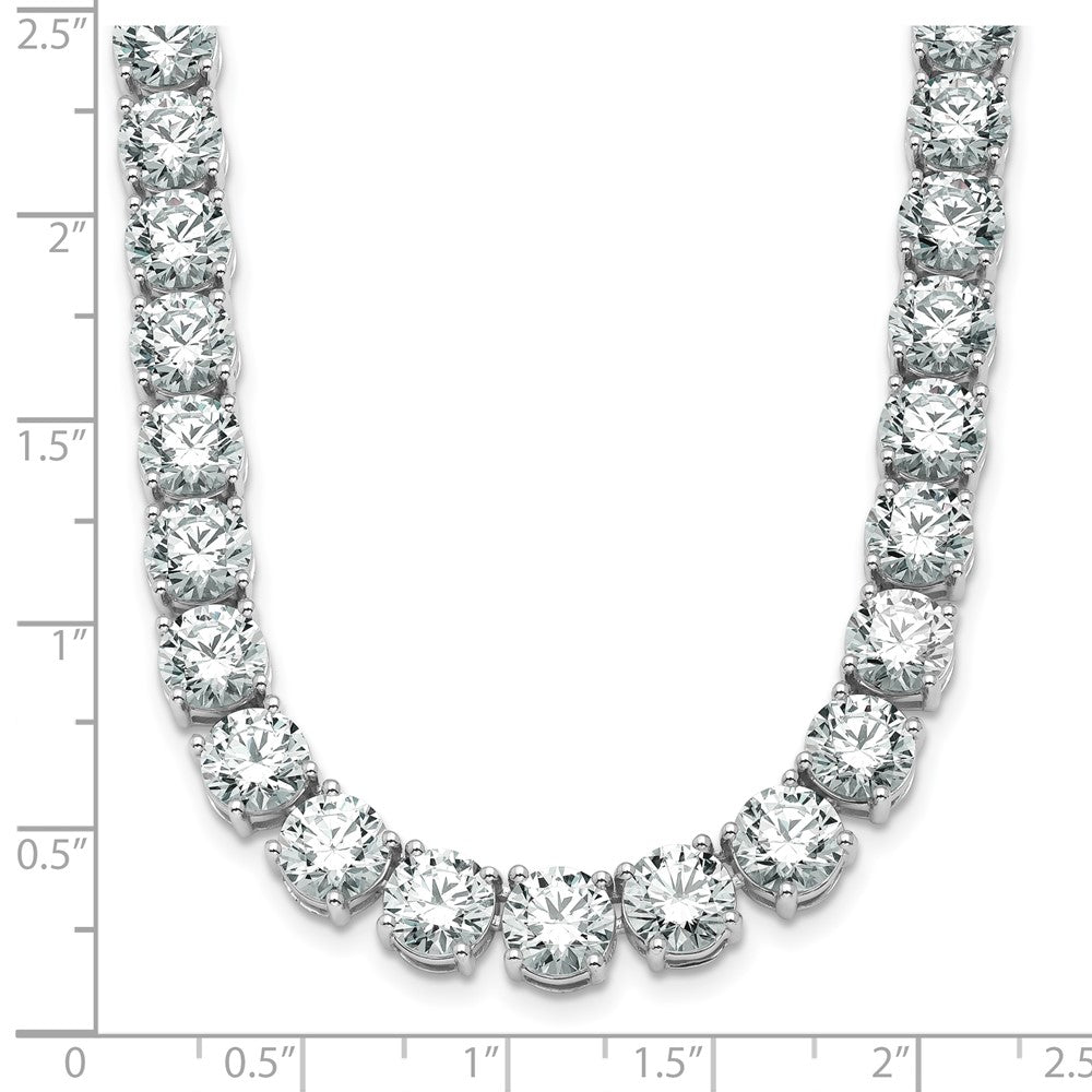 14k White Gold 83 Ct. Lab Grown Diamond VS/SI+ G+ Round 22 inch Straight Tennis Necklace