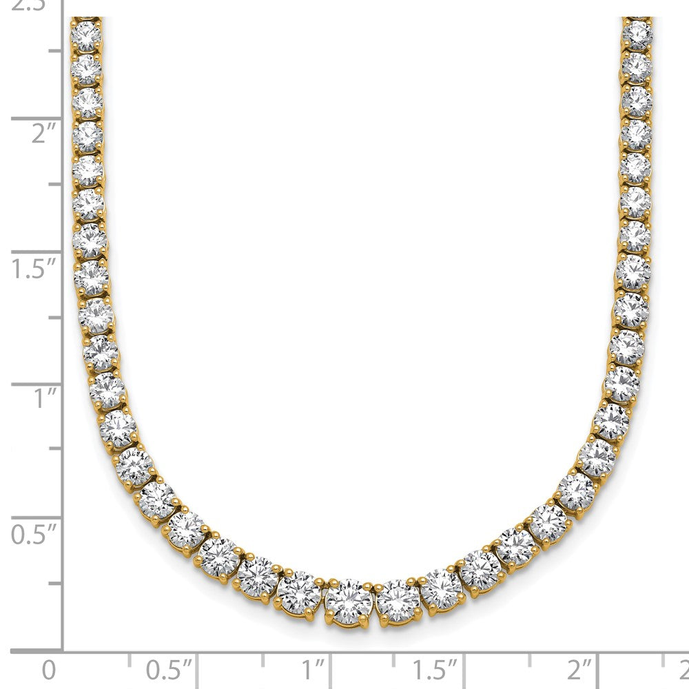 14k Yellow Gold 14 1/2 Ct. Lab Grown Diamond VS/SI+ G+ 18 inch Graduated Tennis Necklace