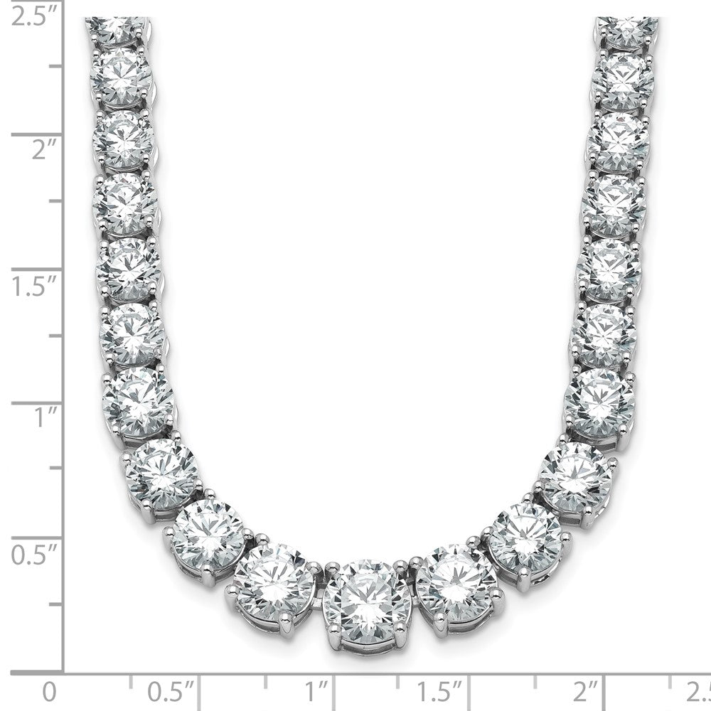 14k White Gold 50 7/8 Ct. Lab Grown Diamond VS/SI+ G+ Round 20 inch Graduated Tennis Necklace