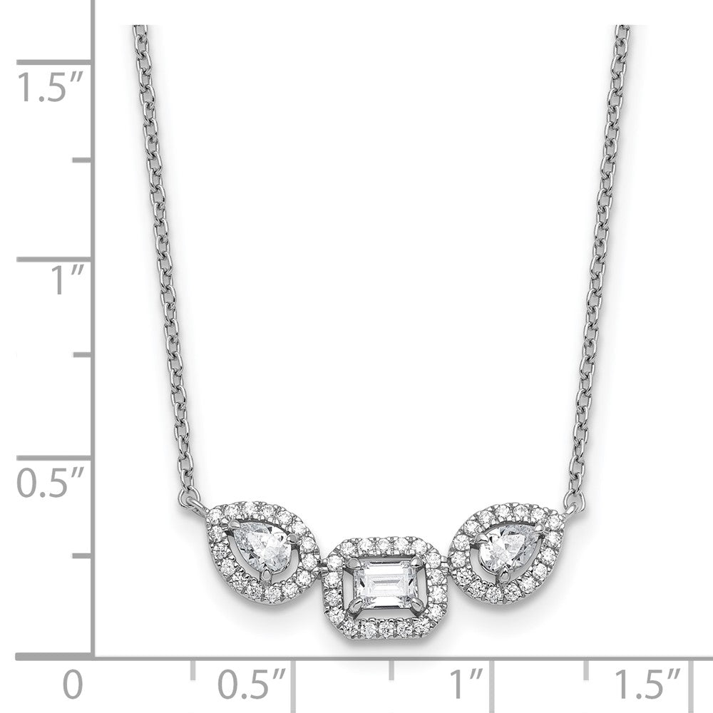 14k White Gold 3/4 Ct. Lab Grown Diamond VS/SI+ G+ 18 inch Three Stone Necklace