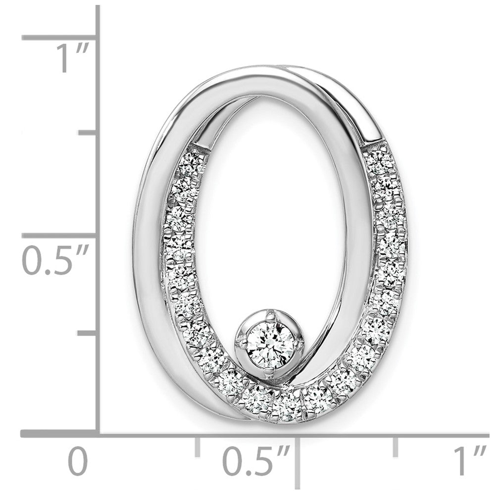 14k White Gold 1/2 Ct. Lab Grown Diamond VS/SI+ G+ Double Oval Chain Slide Pendant