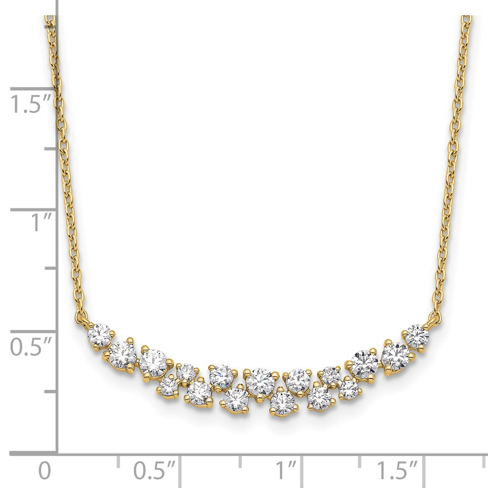 14k Yellow Gold 7/8 Ct. Lab Grown Diamond VS/SI+ G+ 17.75 inch Fancy Bar Necklace