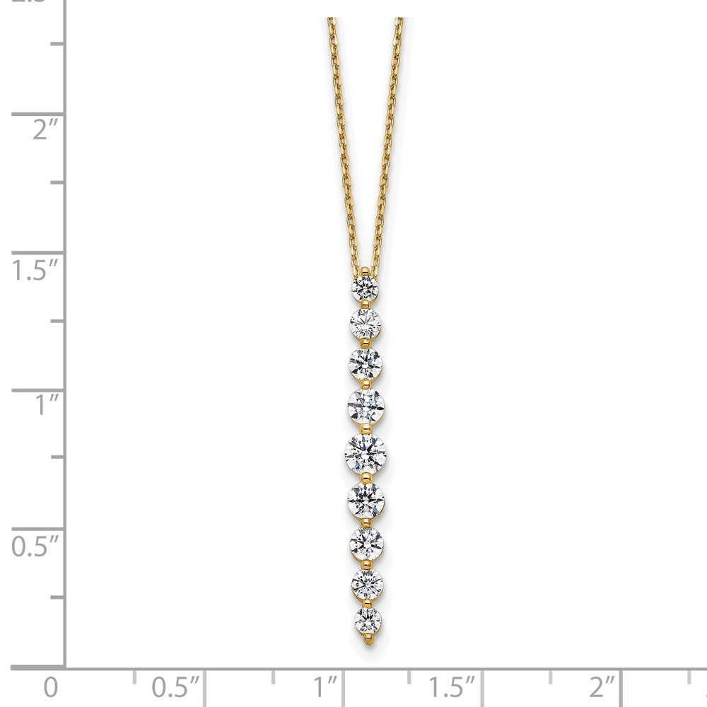 14K Yellow Gold True Origin 1 Carat Lab Grown Diamond Vs Def 18 Inch Vertical Slide Necklace