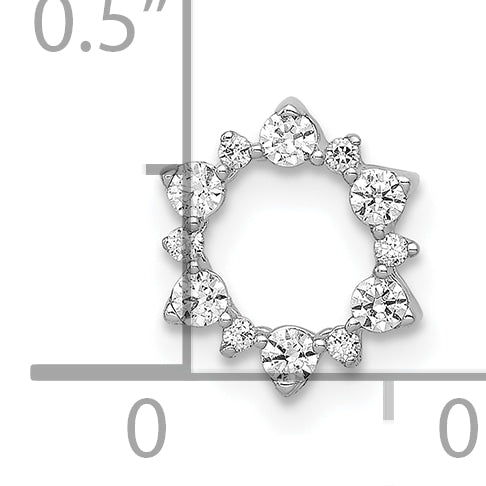 10K White Gold Diamond Fancy Circle Chain Slide