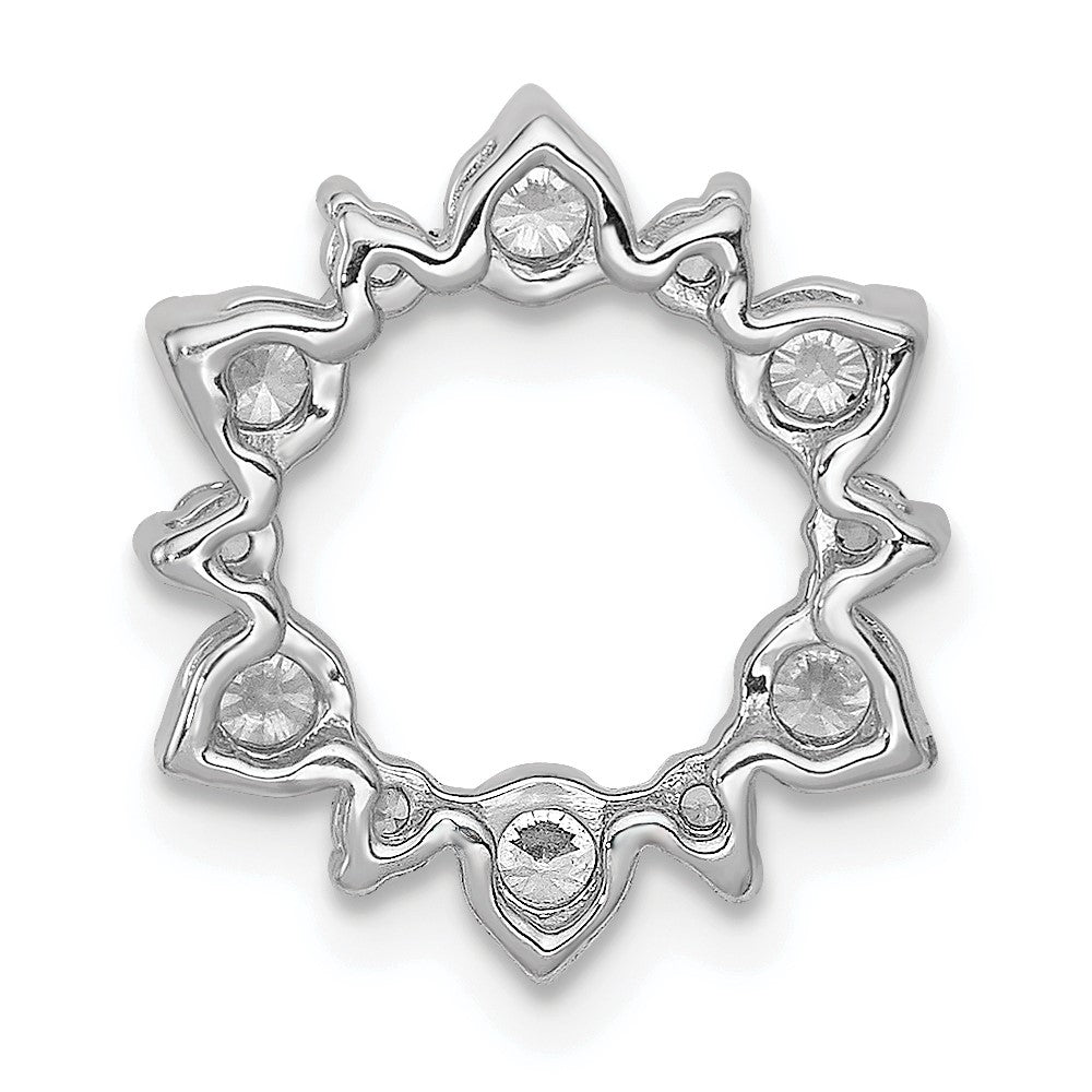 14k White Gold 5/8 Ct. Lab Grown Diamond VS/SI+ G+ Fashion Circle Chain Slide Pendant