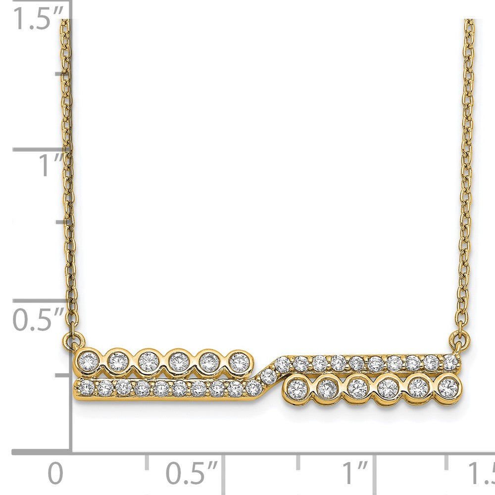 14k Yellow Gold Lab Grown Diamond VS/SI+ G+ Bar Necklace