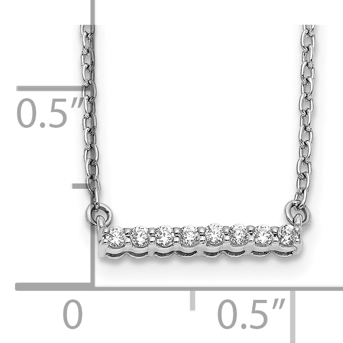 10K White Gold Diamond Bar 18 Inch Necklace