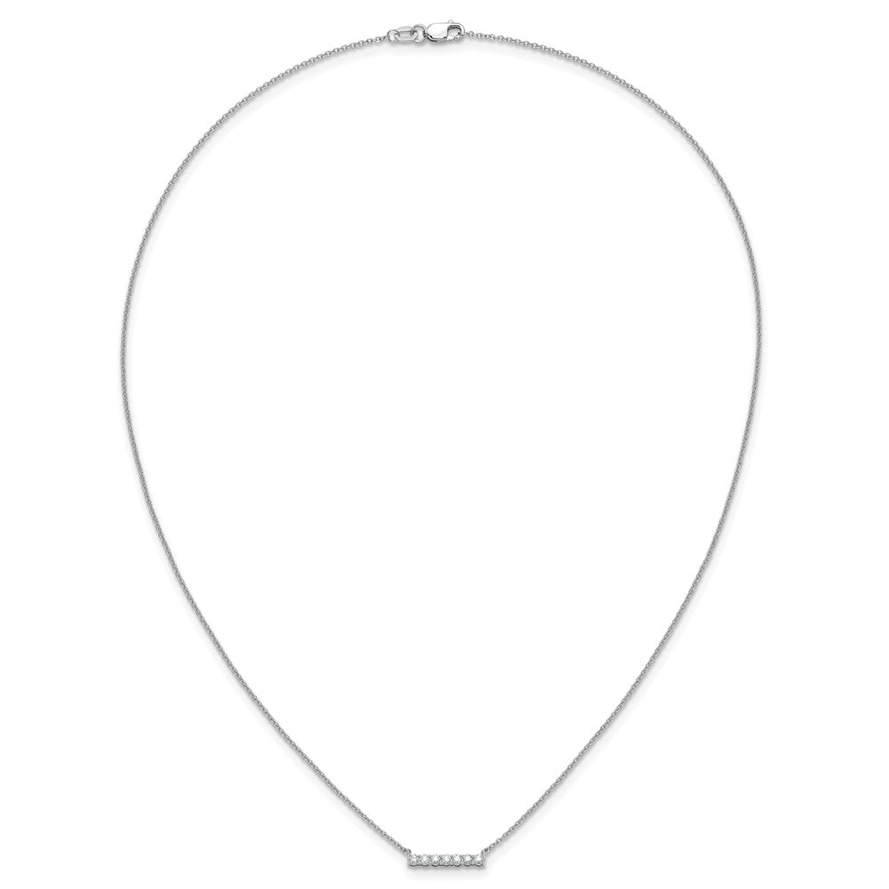 14k White Gold 1/4 Ct. Lab Grown Diamond VS/SI+ G+ 18 inch Bar Necklace