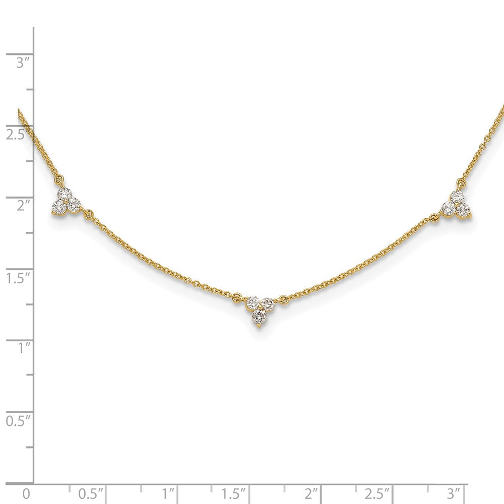 14K Yellow Gold True Origin 1 Carat Lab Grown Diamond Vs Def Multi Station 18 Inch Necklace