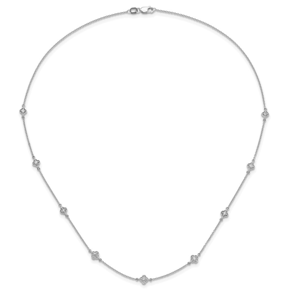 14k White Gold 1/2 Ct. Lab Grown Diamond VS/SI+ G+ Nine Station 18 inch Necklace