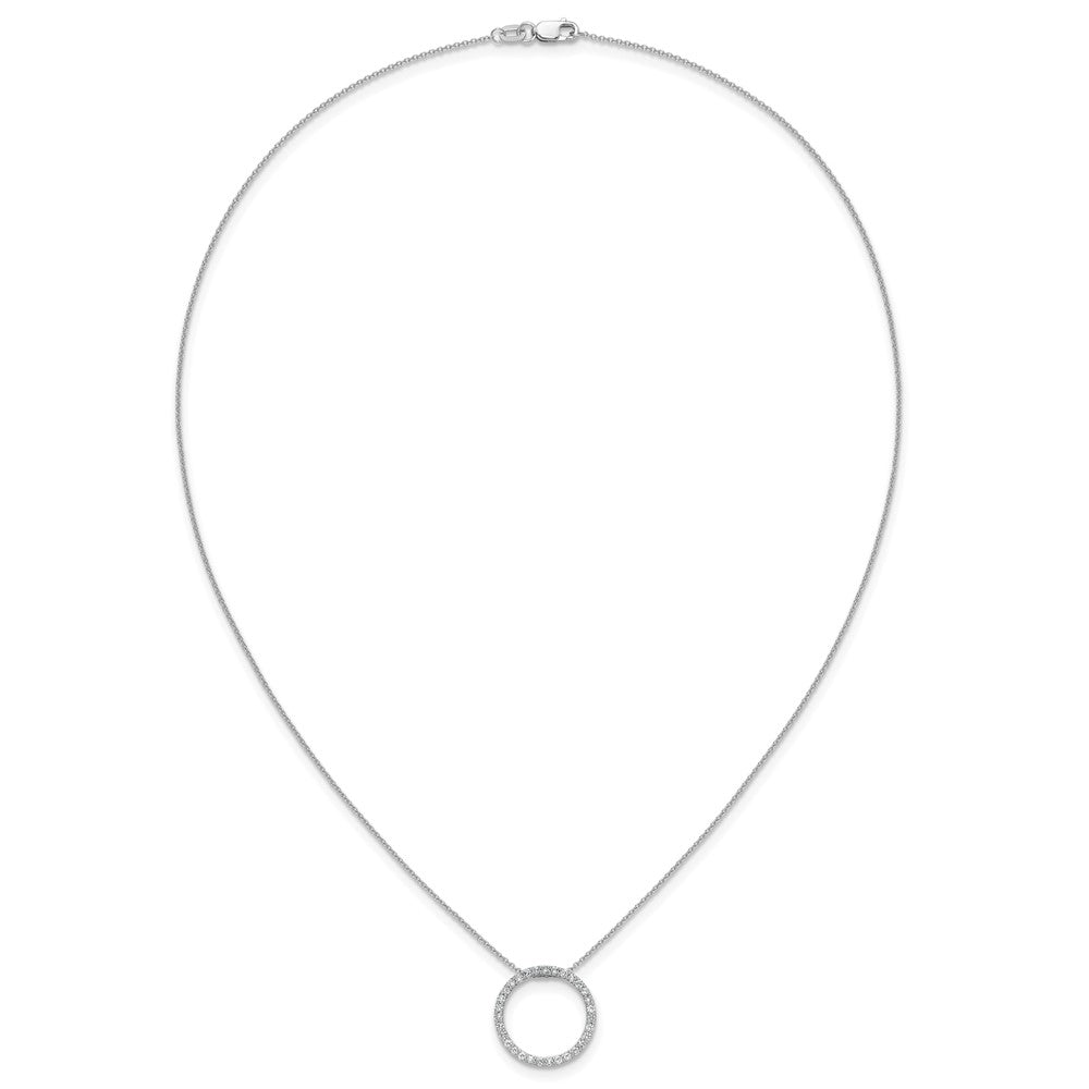 14k White Gold 1/2 Ct. Lab Grown Diamond VS/SI+ G+ 18 inch Round Pendant Necklace