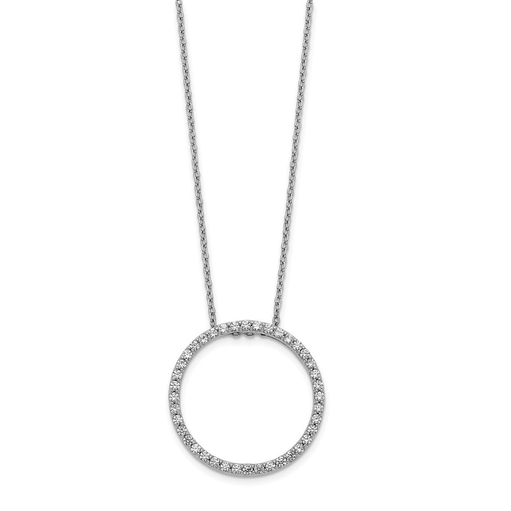 14k White Gold 5/8 Ct. Lab Grown Diamond VS/SI+ G+ 18 inch Round Pendant Necklace
