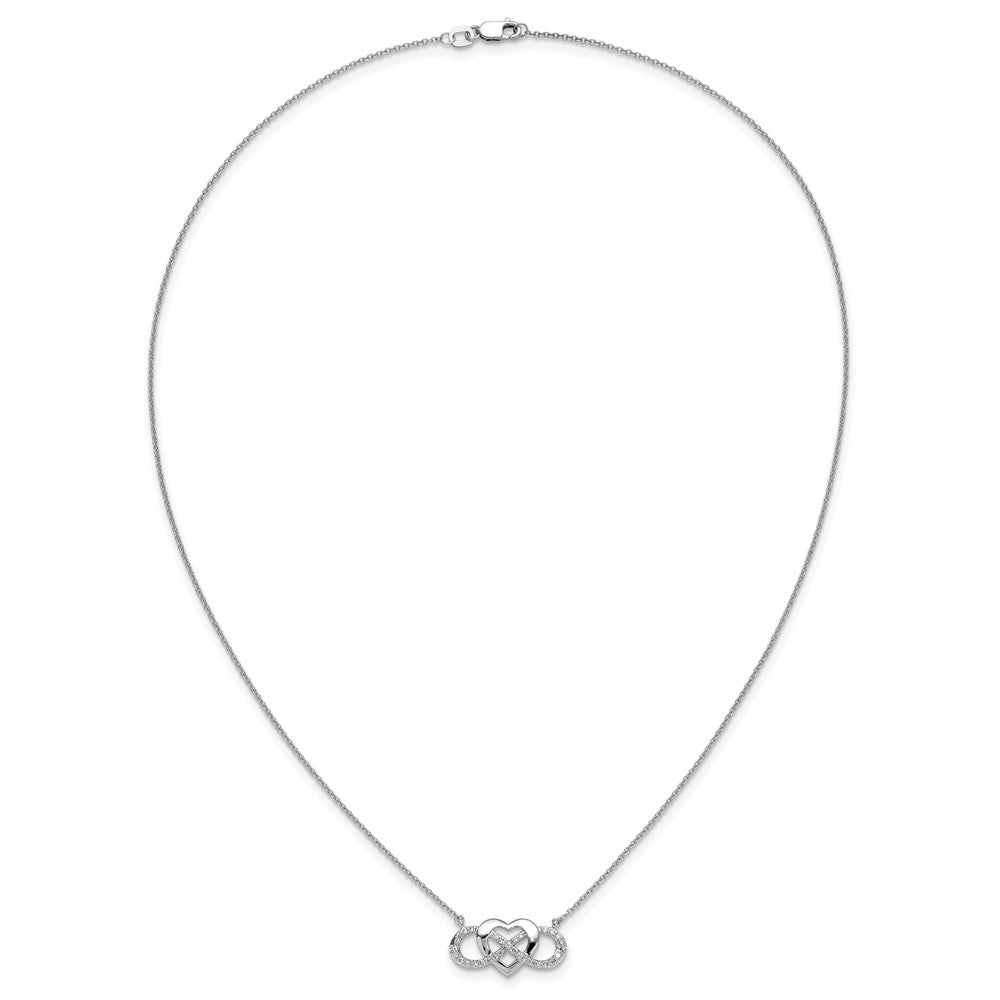 10K White Gold Diamond Infinity Heart 18 Inch Necklace