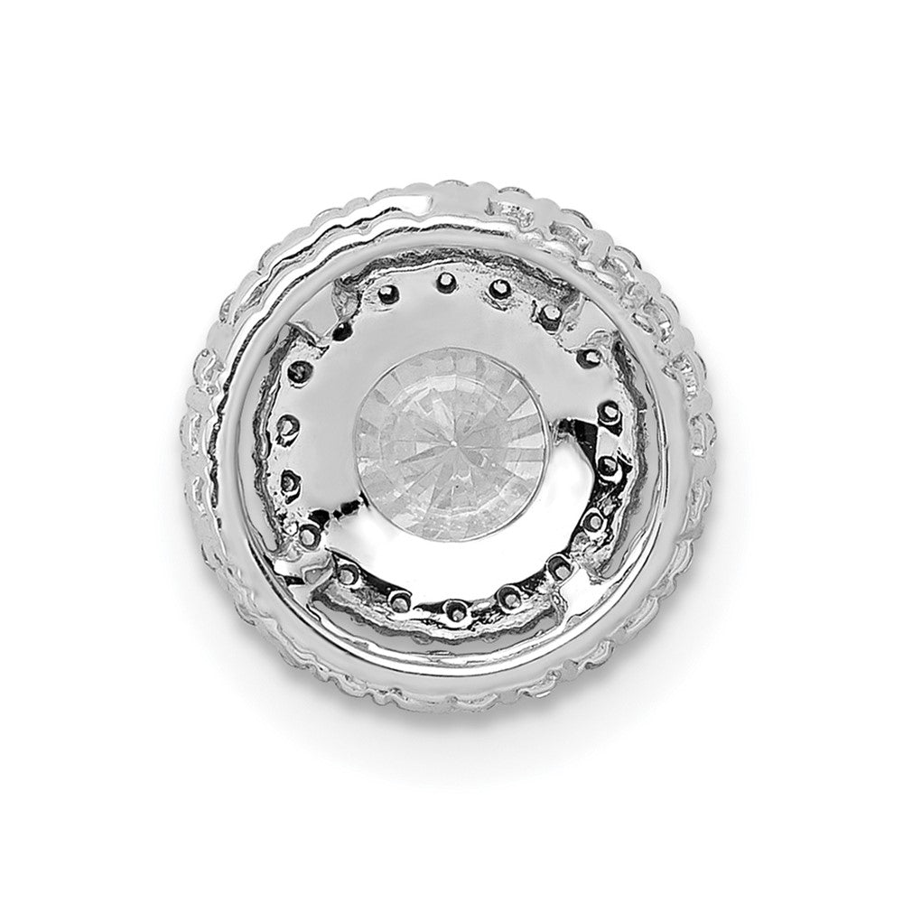 14k White Gold 3/4 Ct. Lab Grown Diamond VS/SI+ G+ Halo Chain Slide Pendant