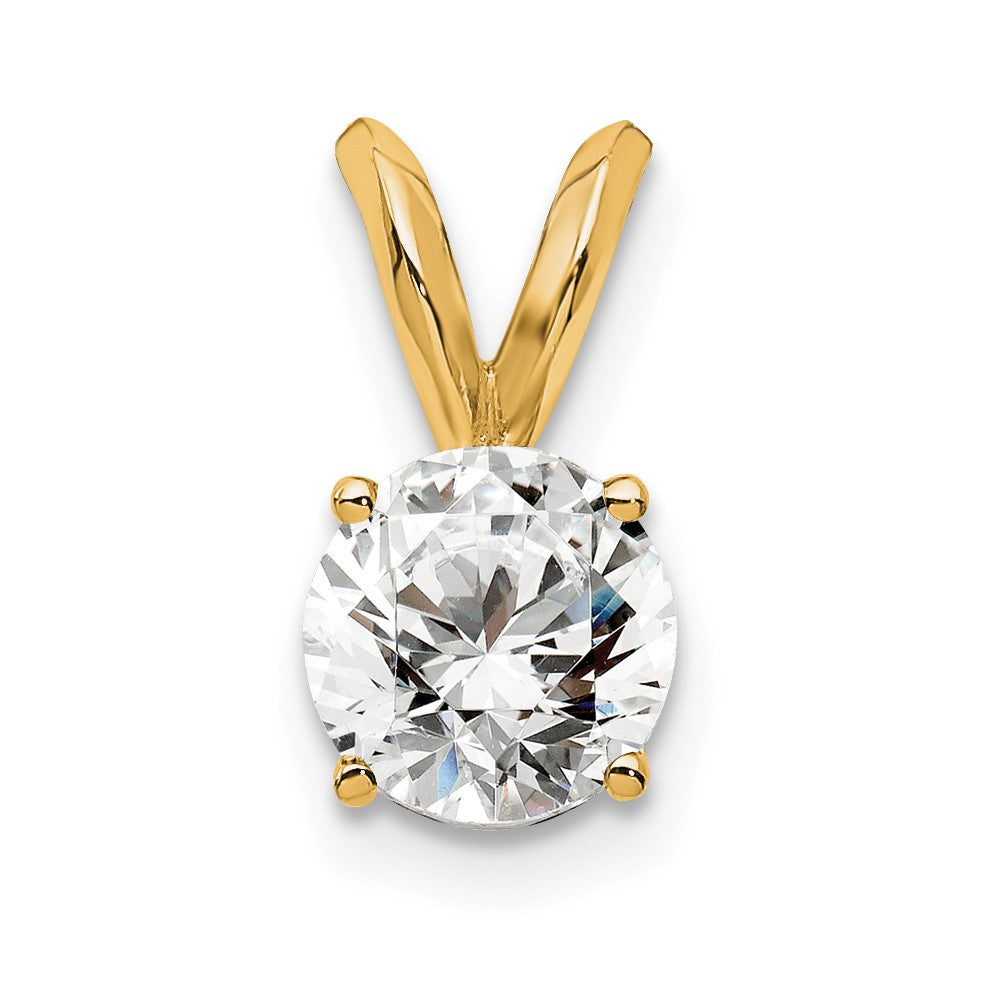 14k Yellow Gold 1/2 Ct. Lab Grown Diamond VS/SI+ G+ Round Four Prong Solitaire Pendant