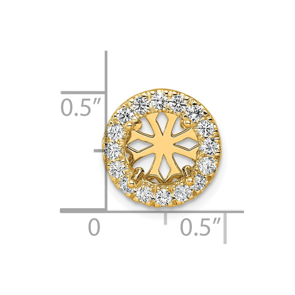 14k Yellow Gold White 1/2 Ct. Lab Grown Diamond VS/SI+ G+ Round Halo Chain Slide Pendant