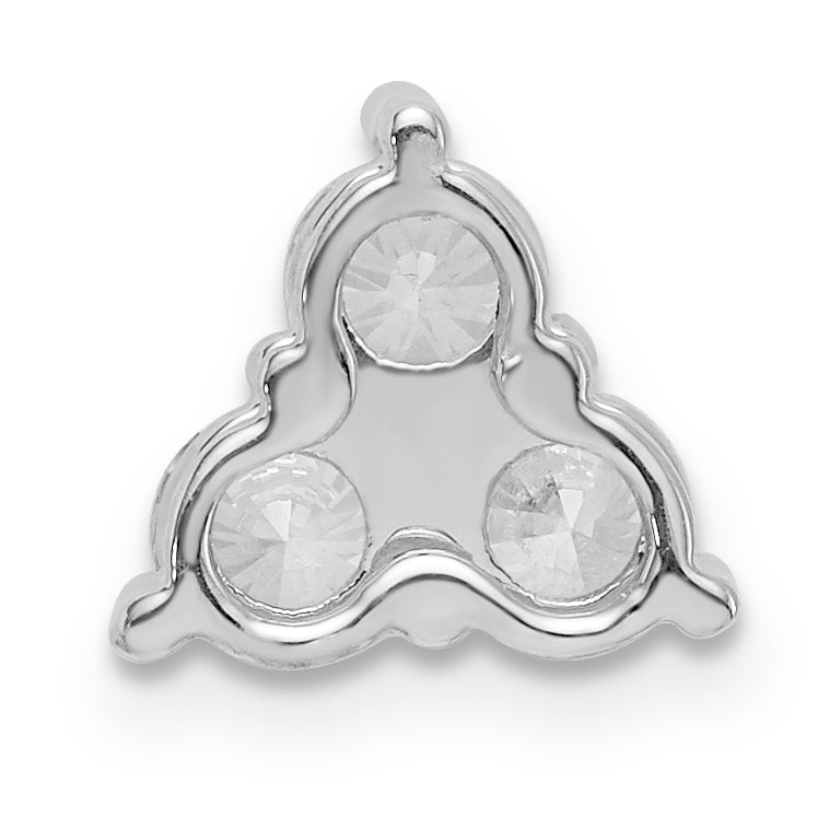 14K White Gold Lab Grown Diamond VS/SI FGH 3-Stone Triangle Pendant