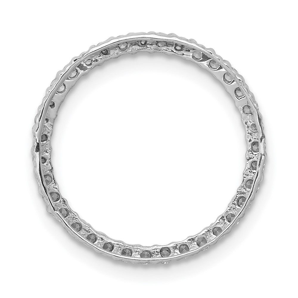 14k White Gold 1/3 Ct. Lab Grown Diamond VS/SI+ G+ Circle Chain Slide Pendant