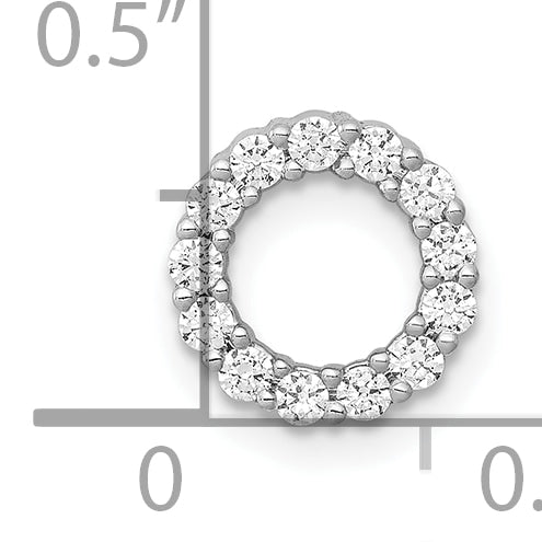 10K White Gold 1/4Ct. Diamond Circle Chain Slide