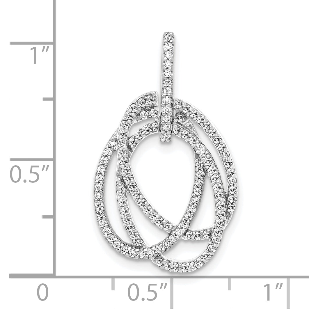 14k White Gold 14k White Gold 1/3 carat Lab Grown Diamond VS/SI+ G+ Complete Intertwined Oval Pendant