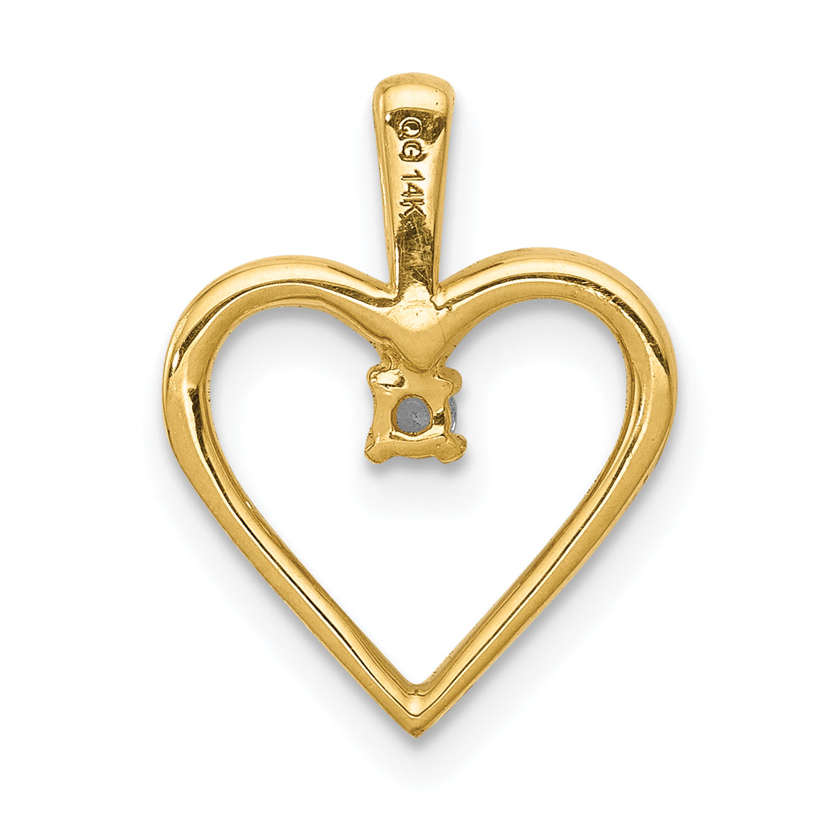 10K Yellow Gold 10K Aa .03Ct. Diamond Heart Pendant