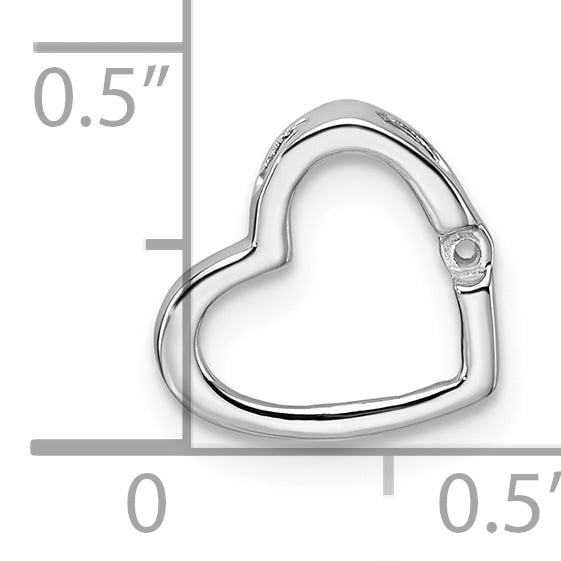 10K White Gold Heart Chain Slide Mounting