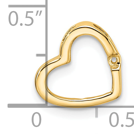 10K Yellow Gold Heart Chain Slide Mounting