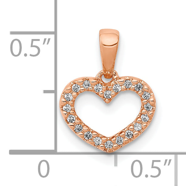 10K Rose Gold 10K .03Ct. Diamond Heart Pendant