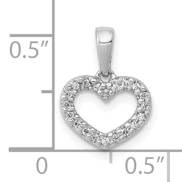 10K White Gold 10K .03Ct. Diamond Heart Pendant