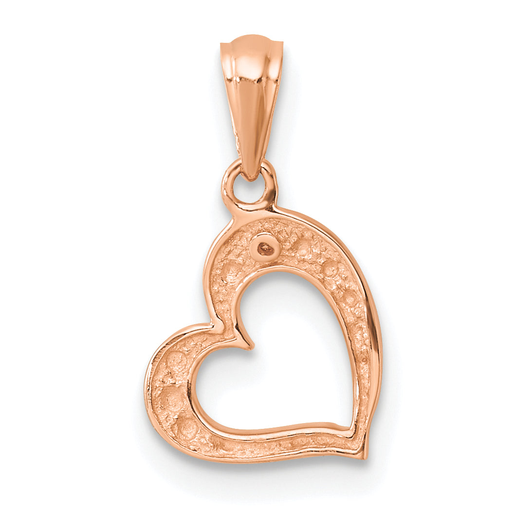 14k Rose Gold 14k Rose Gold .01ct. Diamond Heart Pendant