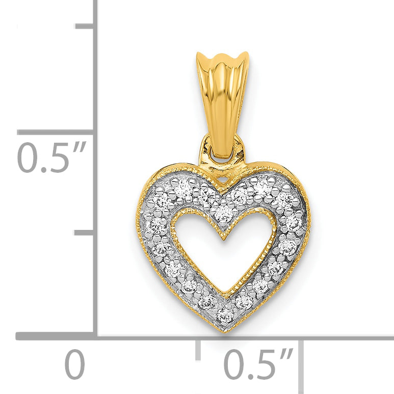 10K Yellow Gold 10K Diamond Heart Pendant