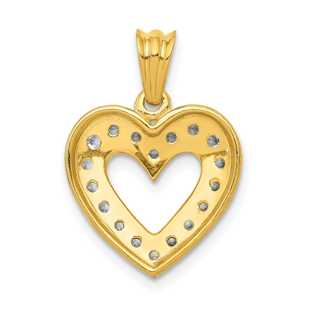 14k Yellow Gold 1/4 Ct. Lab Grown Diamond VS/SI+ G+ Heart Pendant