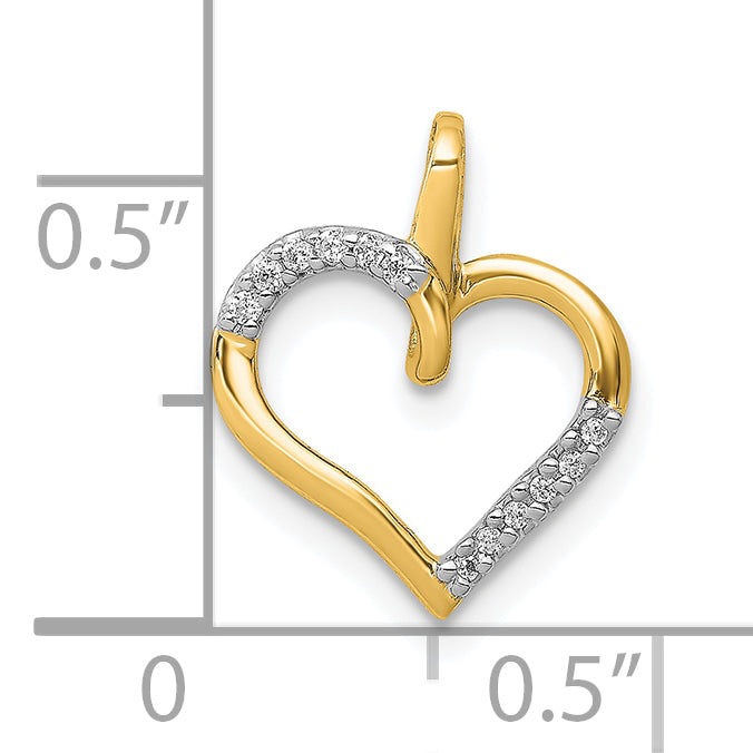 10K Yellow Gold 10K Diamond Heart Pendant