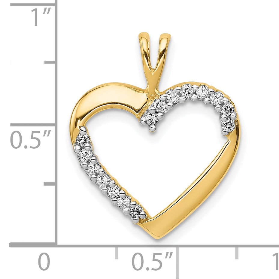10K Yellow Gold 10K 1/6Ct. Diamond Heart Pendant